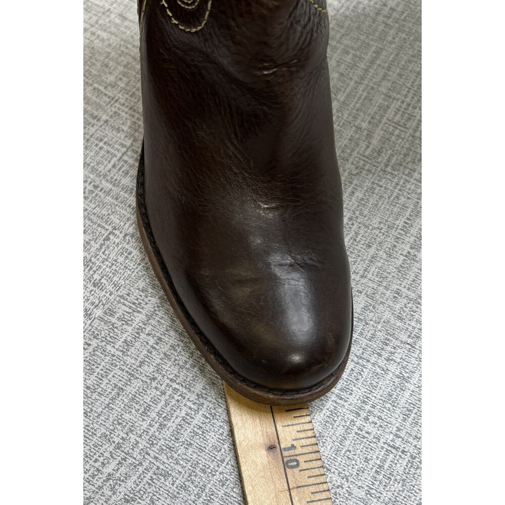 Frye Caroline Campus Mid Shaft Wedge Boots Women's Size 9.5 Brown Leather Heels - Picture 15 of 15